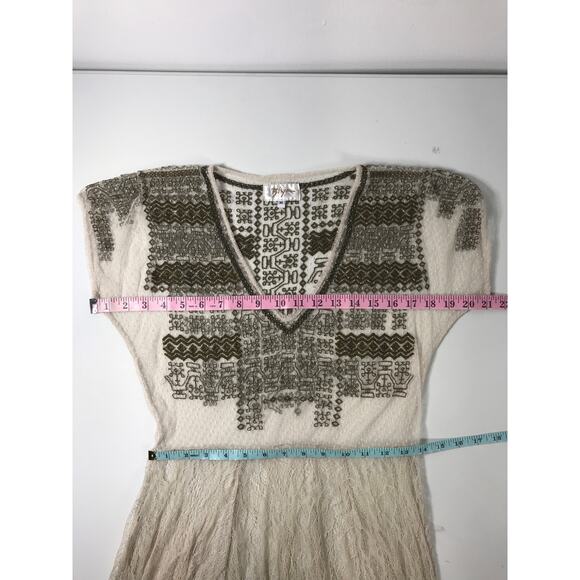 Johnny Was BIYA Women's M Embroidered Mesh Dress Boho Airy Cute Summer Vacation - Picture 10 of 10